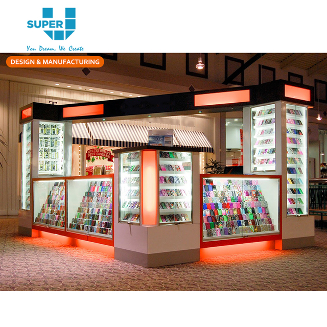 Professional Cellular Phone Case Kiosks Street Store Mall Interior Design Cell Mobile Phone Case Shop Display
