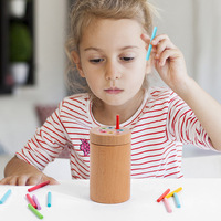 Montessori houten unisex educatief sorteerspel met kleurbekrachtiging voor kinderen van 1-3 jaar, kleurherkenning, kleuterschool sorteerspeelgoed