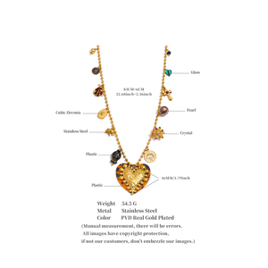 Jinyou 1928 Nieuwe Trend Rvs Lange Ketting Ketting Kubieke Zirkonia Plastic Vis Parel Kruis Vormige Hart Hanger - Product Image 6