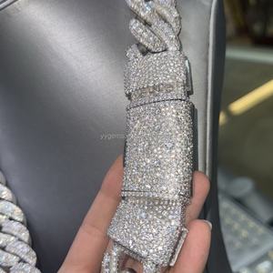 Cadena Cubana Personalizada Yu Ying, Cadena Gruesa de Hip Hop de 30 mm con Incrustaciones de Moissanita, Cadena Elevada con Diamantes VVS S925 - Product Image 5