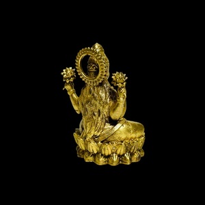 Auspicioso Ídolo de la Diosa Lakshmi en Latón, Murti Hindú Decorativo para el Hogar, Templo, Sala de Pooja, Bendiciones de Riqueza y Regalos - Product Image 4