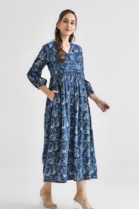 ชุดเดรสแม็กซี่แขนยาวพิมพ์ลายสำหรับผู้หญิงชุดเดรสลำลองสำหรับใส่ไปสำนักงาน - Product Image 5