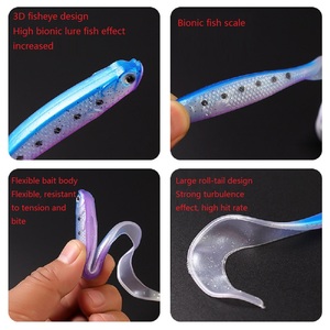 Señuelo Suave al por Mayor, Cebo para Pesca en Agua Dulce, <span class=keywords><strong>Gusano</strong></span> Suave Drongo, Señuelo Biónico Suave - Product Image 3