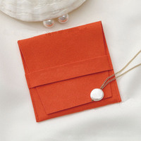 Pochette à bijoux de luxe avec Logo personnalisé, avec coussinet d'insertion, enveloppe en microfibre, pochette à bijoux pour collier, bagues, boucles d'oreilles, emballage