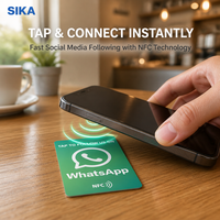 SIKA Vollfarbig Bedruckte PVC-Karte Individuelle NFC Google-Bewertungskarte NTAG215 NFC-Chip QR-Code für Google-Bewertungen und Soziale Links