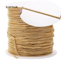 Chaîne à billes Rolo en acier inoxydable KAVNAR plaqué or 18 carats sous vide, pour la fabrication de bijoux DIY, colliers, bracelets, vente en gros, OEM
