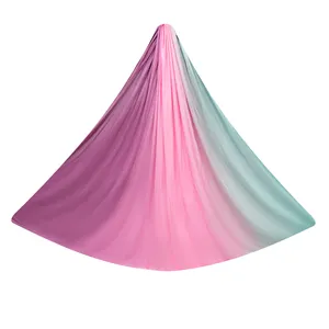 Bilink 5m Gradient Color Premium Polyester Fiber Aerial Silk Yoga Swing Hammock Set For Antigravity Yoga