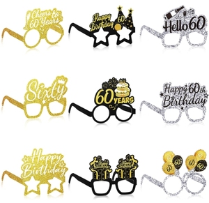 Or argent noir <span class=keywords><strong>40</strong></span>/50/60 <span class=keywords><strong>ans</strong></span> fête d'<span class=keywords><strong>anniversaire</strong></span> papier lunettes lunettes décor pour hommes femmes fête d'<span class=keywords><strong>anniversaire</strong></span> faveur fournitures - Product Image 5