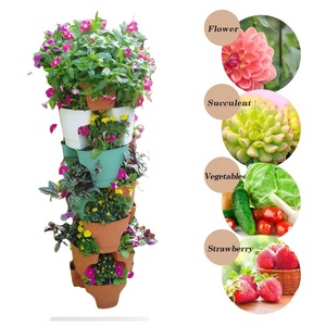 Torre de Jardinería Vertical Apilable de 3 Pétalos para el Hogar, con <span class=keywords><strong>Autorriego</strong></span>, de Altura Ajustable, para Colgar en la Pared, Multiusos - Product Image 3