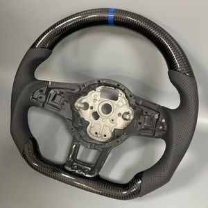 Volant en cuir carbone bleu personnalisé pour Volkswagen Polo MK7 Passat Golf 4 5 6 7 8 GTI <span class=keywords><strong>R</strong></span> <span class=keywords><strong>Line</strong></span> MK5 MK6 MK7 MK8 - Product Image 6