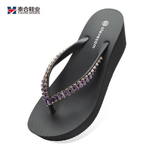 2024 nouvelles chaussures d'été décontracté en plein air tongs pour femmes pantoufles dames à talons hauts pantoufles en gros tongs en gros - Product Image 6