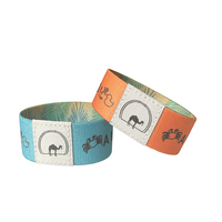 Bracelets promotionnels personnalisés en polyester extensible, imprimés par transfert thermique, imitation tissée antique, avec logo sur mesure