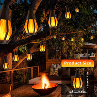 Guirlande solaire d'extérieur pour jardin, lumières de jardin à effet de flamme vacillante, ampoules étanches, lampes alimentées par énergie solaire, décoration rétro pour jardin et cour