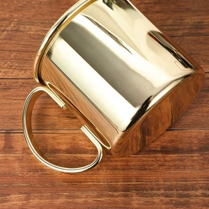 Logotipo personalizable 18 oz Color oro Moscow Mule Tazas forradas de acero inoxidable Taza de cerveza de café de mano de 500ml con mango de metal - Product Image 5