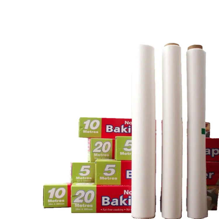 38CM X 50M Siliconized Both Sides White Brown Parchment Baking Paper Rolls