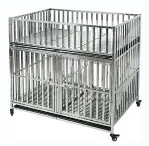 Cage pour chien en acier inoxydable/empilable multicouche/assemblé avec plateau