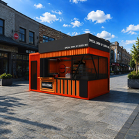 Kiosque de restaurant en conteneur maritime personnalisé, cuisine modulaire de restauration rapide avec équipement complet, stand alimentaire extérieur éphémère