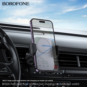 Soporte Flexible para Teléfono Móvil <span class=keywords><strong>BOROFONE</strong></span> BH221 con Carga Rápida Inalámbrica de 15W, Anticorrosión, para Rejilla de Ventilación y Navegación - Product Image 3