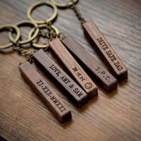 Porte-clés en bois gravé personnalisé, étanche, imprimé en typographie, forme sur mesure, cadeau pour la maison, la voiture, le bureau
