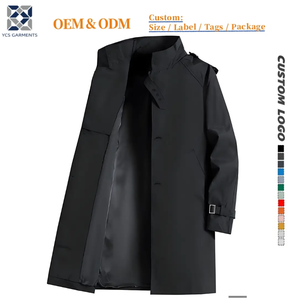 防水・リバーシブル・通気性・エコフレンドリーなメンズトレンチコート |   ビジネスカジュアル ロングオーバーコート 2025年秋 |   デュアルウェアラペル - Product Image 1