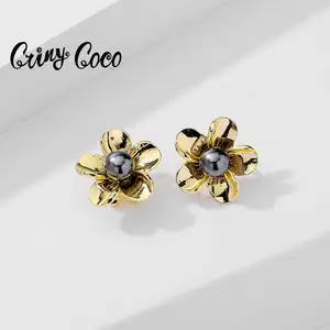 Cring CoCo时尚搪瓷大吊角波利尼西亚耳环珠宝夏威夷耳环鸡皮