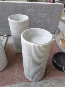 Chậu rửa mặt bằng đá cẩm thạch trắng Carrara, kiểu cột, khuyến mãi nóng - Product Image 5