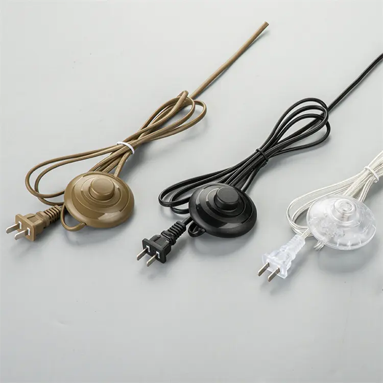 スイッチフットペダルスイッチ付きオープンエンドACケーブルへの卸売アメリカの2ピン3ピンUSAC電源コードケーブル