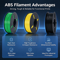 Filament d'imprimante 3D ABS multicolore 1,75 mm 1 kg Haute résistance aux chocs Résistant à la chaleur pour impression 3D FDM