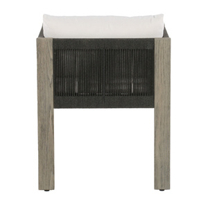 Chaise de salle à manger d'extérieur en teck et corde tressée, chaise longue en corde tressée, mobilier de jardin et de terrasse - <span class=keywords><strong>Aluna</strong></span> - Product Image 4
