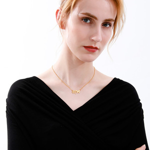 Hot Sale Gold Plated Stainless Steel Butterfly <strong>Necklace</strong> with <strong>Initials</strong> Choker Letters for <strong>Children</strong> - Product Image 5