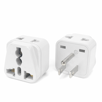 Adaptateur de voyage universel 2-en-1 personnalisé avec logo, mini prise CE en ABS et cuivre 10A, 2 sorties AC 100V-250V pour la Thaïlande et l'Inde