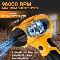 Souffleur à feuilles sans fil compatible avec la batterie Dewalt 20V Max, souffleur turbo jet 350W 96000RPM 90 MPH réglable