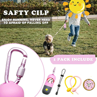 Support de sacs à déjections canines avec lampe torche LED, attache en plastique, motif donut, clip pour sacs, mains libres, mousqueton métallique portable