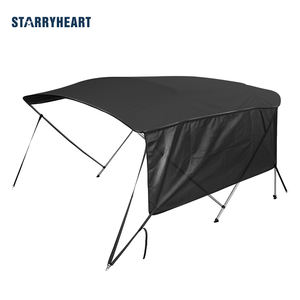 STARRYHEART 4 Bow Marine Boat Canopy 3-Side <b>PVC</b> Mesh Bimini Top for Boat - Product Image 1