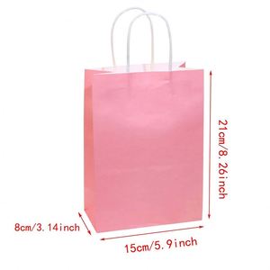 Kraft Paper Small Gift Bags with Handles <b>Tissue</b> Paper Wrapping Party Favor Bag for <b>Wedding</b> Birthday Thickened Portable Paper Bag - Product Image 2
