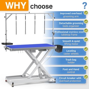 Peluquería para mascotas, elevador redondo iluminado negro, eléctrico para cochecito de espectáculo hidráulico con Led para <span class=keywords><strong>mesa</strong></span> de aseo para perros y gatos - Product Image 6