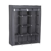 Armoire simple, grande capacité, pliable, autoportante, durable, moderne, en tissu non tissé, portable, pour rangement de chambre d'appartement