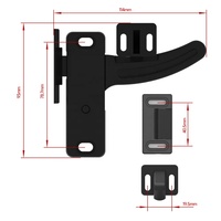 Noir RV porte fenêtre serrure en alliage d'aluminium droite ou gauche RV écran porte loquet remplacement pour camping-car/remorque