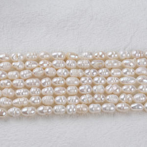 Promotion 7-8mm White Rice <b>Pearl</b> Natural Freshwater <b>Loose</b> <b>Pearls</b> for DIY Necklace Bracelet Earrings Zhuji Rice Shape - Product Image 2