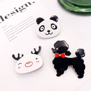 Commercio all'ingrosso carino giocattolo <span class=keywords><strong>barboncino</strong></span> clip di capelli accessori per le donne su misura nero acetato di animali per bambini clip di presentazione di capelli per le bambine - Product Image 1