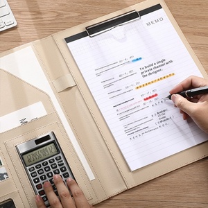 Porte-documents multifonctionnel en cuir A4 pour gestionnaire d'entreprise avec rangement pour tableau, idéal pour les ventes, les expositions, les signatures, motif sac - Product Image 2