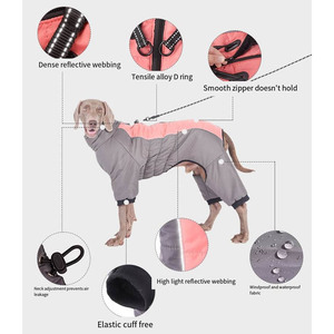Extérieur temps froid réfléchissant coupe-vent Fullbody quatre pattes doudoune manteau chaud polaire imperméable grand chien <span class=keywords><strong>vêtements</strong></span> d'hiver - Product Image 3