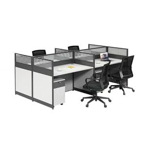 Muebles de Oficina Comerciales Modernos y Duraderos, Escritorio de Computadora Individual de Madera con Gabinete de Almacenamiento, Estación de Trabajo - Product Image 1