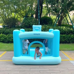 แทรมโพลีนเป่าลม AirMyFun สำหรับเด็ก รับน้ำหนักได้สูงสุด 50 กก. สีฟ้า อุปกรณ์เล่นในร่มและกลางแจ้ง - Product Image 1