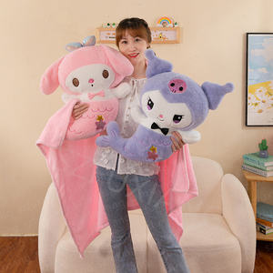 Mer criada conejo de peluche de juguete de dibujos animados manta 2 en <span class=keywords><strong>1</strong></span> cojín de aire acondicionado para coche manta de siesta para niños de doble propósito - Product Image 3