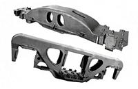 Châssis latéral pivotant en acier moulé, bogie, axe de locomotive ferroviaire, wagon, dimensions personnalisées, certifié ISO AAR UIC, 100% contrôle qualité 1