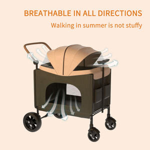 Jxb चीन कारखाने भारी कुत्तों के लिए भारी शुल्क कुत्ते ट्रॉली, प्रबलित स्टील फ्रेम और बड़े पहियों, पार्किंग ब्रेक के साथ जॉगिंग - Product Image 2