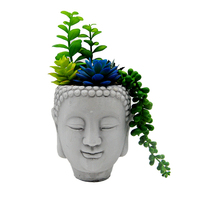 Grosir kepala Buddha semen sukulen bunga nampan, penanam beton terlaris untuk rumah berkebun pot bunga