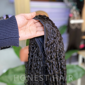 Wear and Go Pixie peluca rizada cabello humano brasileño pelucas sin pegamento al por mayor medias pelucas de cabello Natural para mujeres - Product Image 5