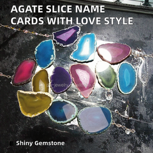 Tranches d'agate polies en gros, couleur naturelle, pierres semi-précieuses pour artisanat, décoration intérieure, style amour, plaques nominatives - Product Image 2